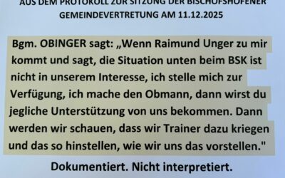 Statement des BSK 1933 Zur Entscheidung über die Nutzung der Sportanlage in Bischofshofen